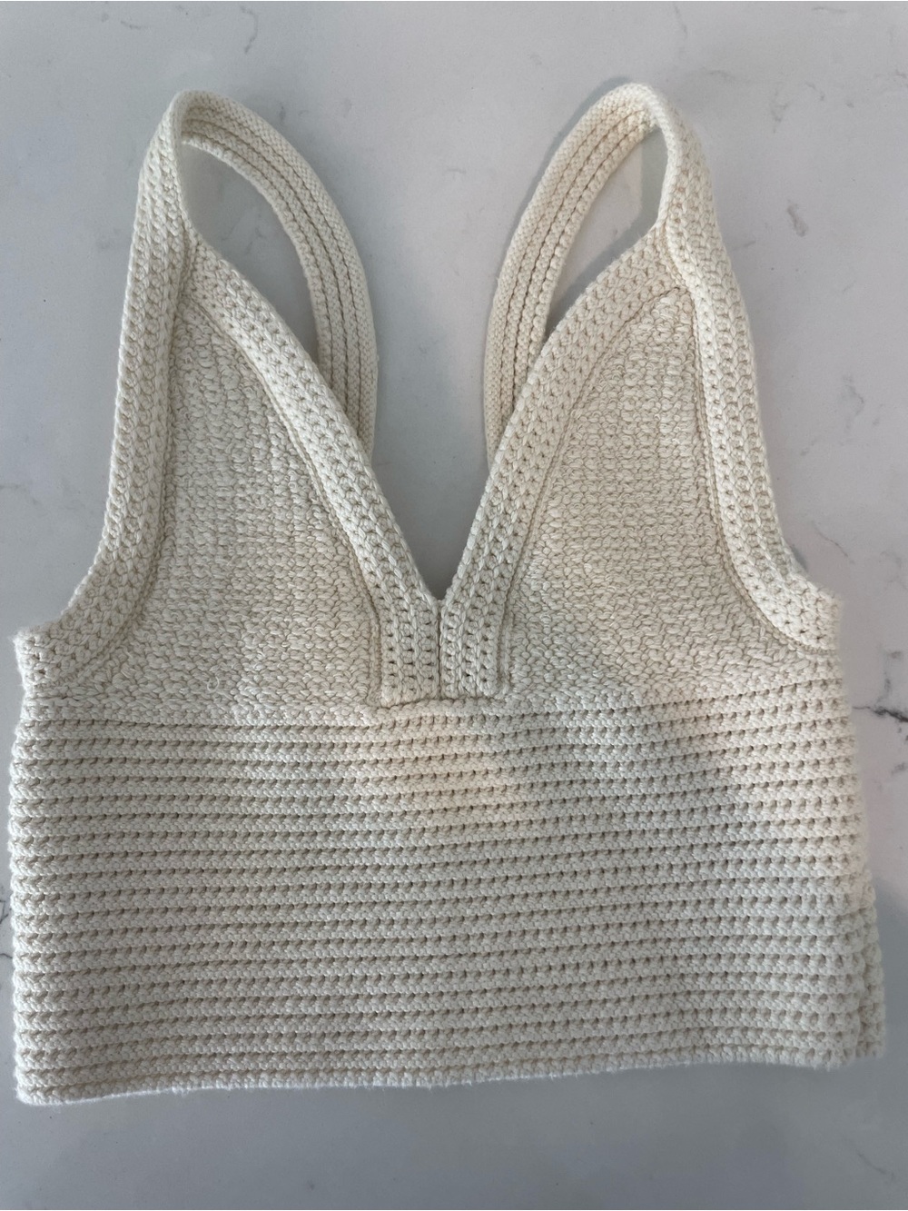 KULE Cream Crochet Knit Bralette